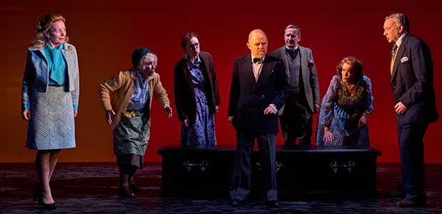 Collage of images from the play shown the actors in different scenes