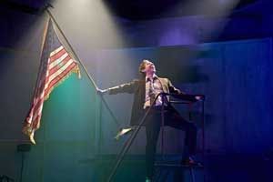 Jack Holden and flag